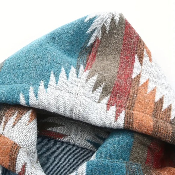 Geometric Print Denim Jacket - Picture 6 of 6